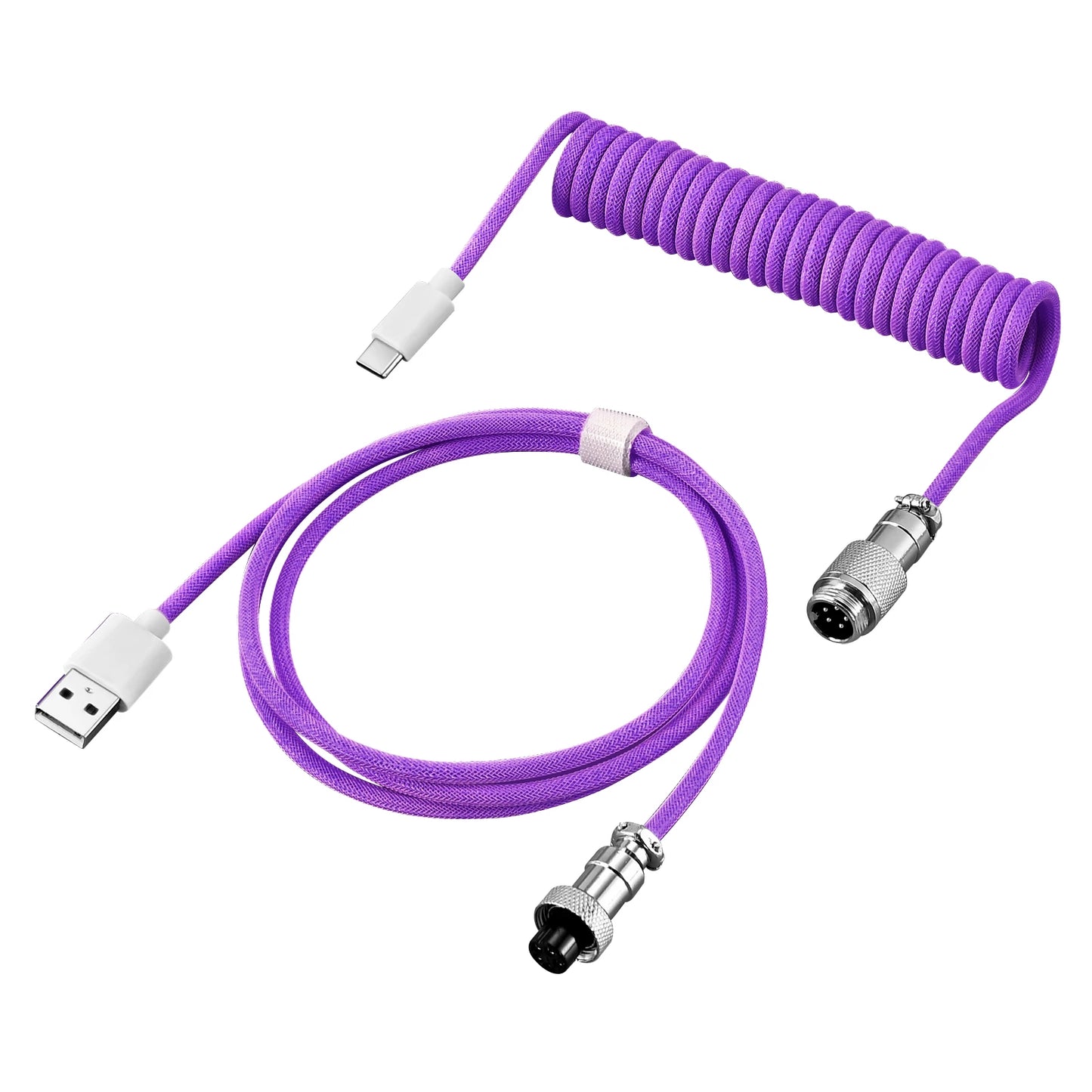 NNBILI Coiled Mechanical Keyboard Cable – Type C USB to USB A
