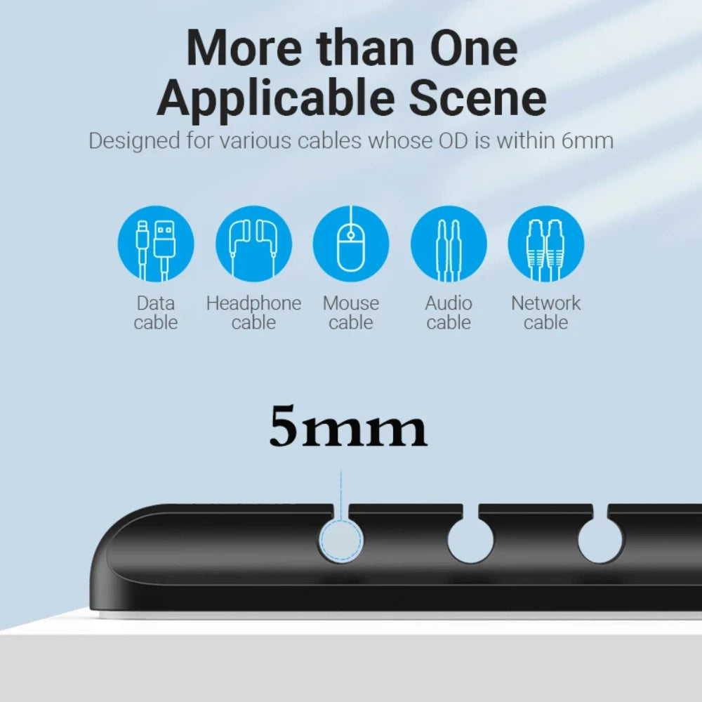 NNBILI Silicone Cable Holder Clips – USB Cable Organizer