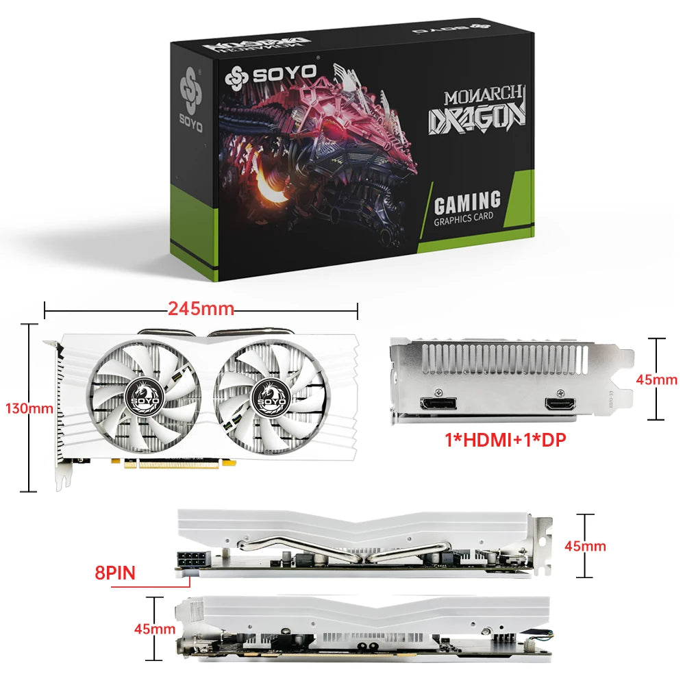 SOYO RX580 8GB Graphics Card – Dual Fan Cooling (Used)