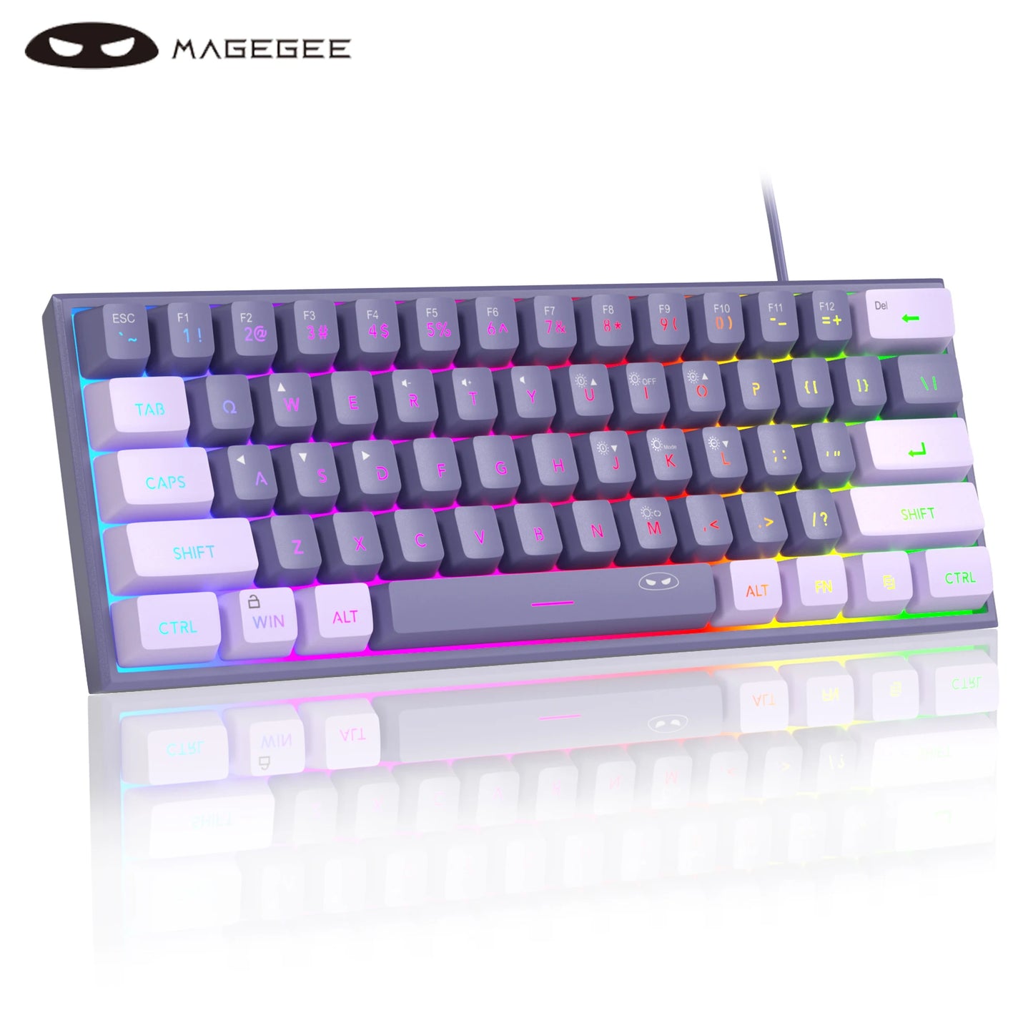 MageGee Mini 60% Gaming Keyboard – RGB Backlit, 61 Keys