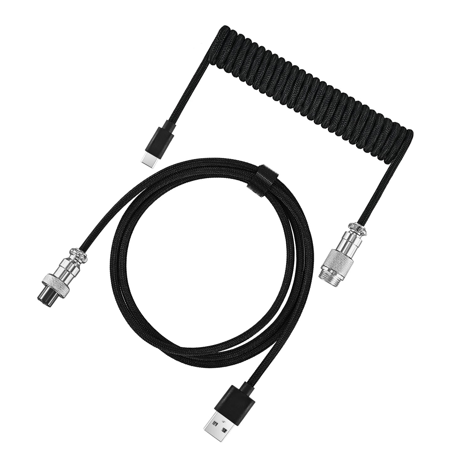 NNBILI Coiled Mechanical Keyboard Cable – Type C USB to USB A