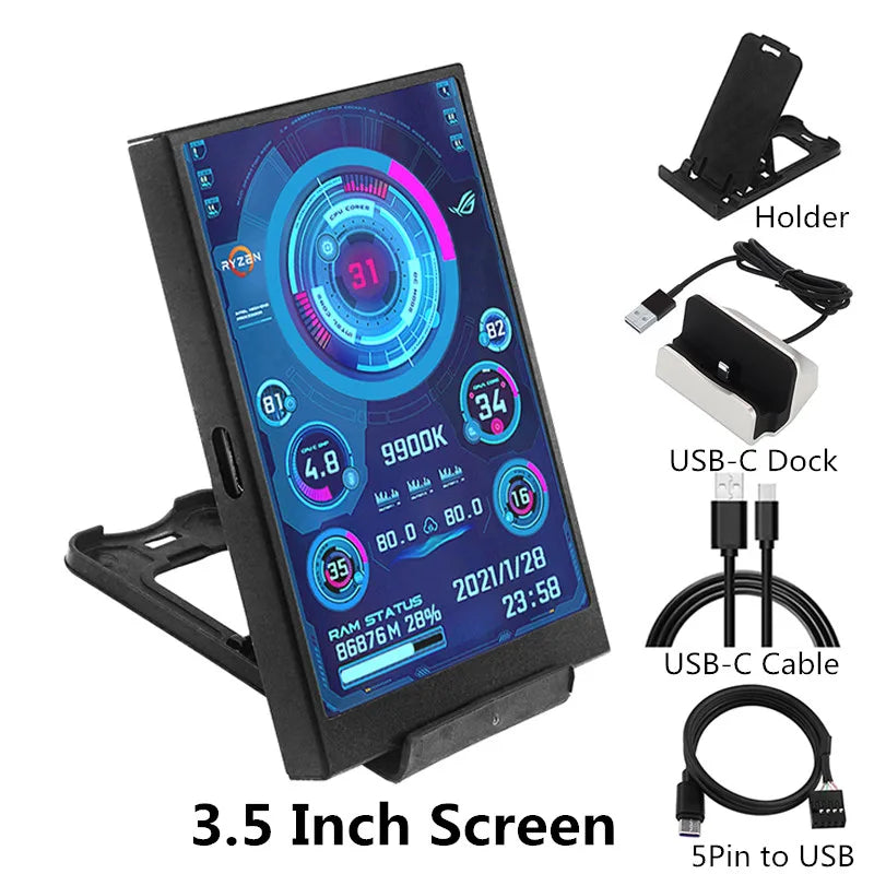 SHCHV Type-C Secondary Monitor – Portable IPS LCD Display for Computers