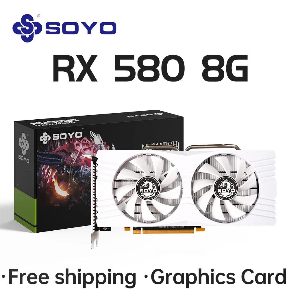 SOYO RX580 8GB Graphics Card – Dual Fan Cooling (Used)