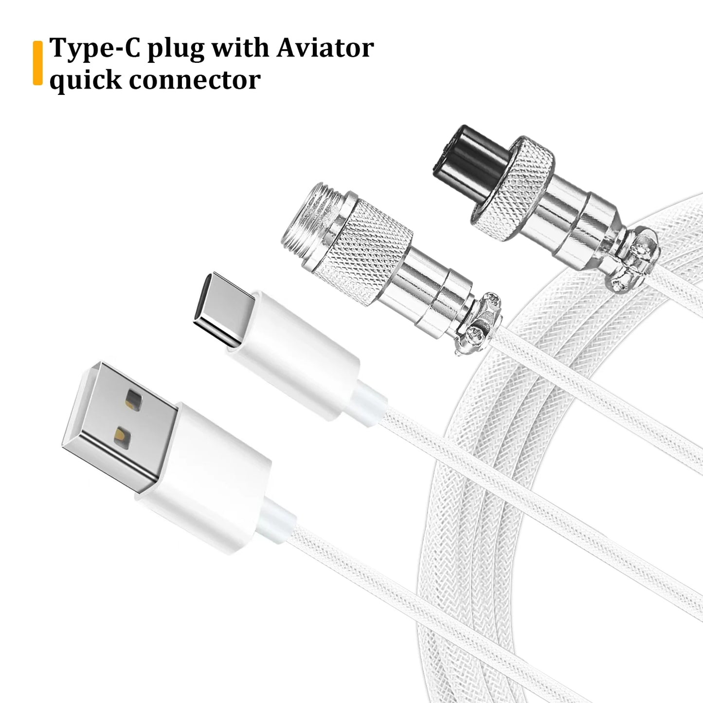 NNBILI Coiled Mechanical Keyboard Cable – Type C USB to USB A