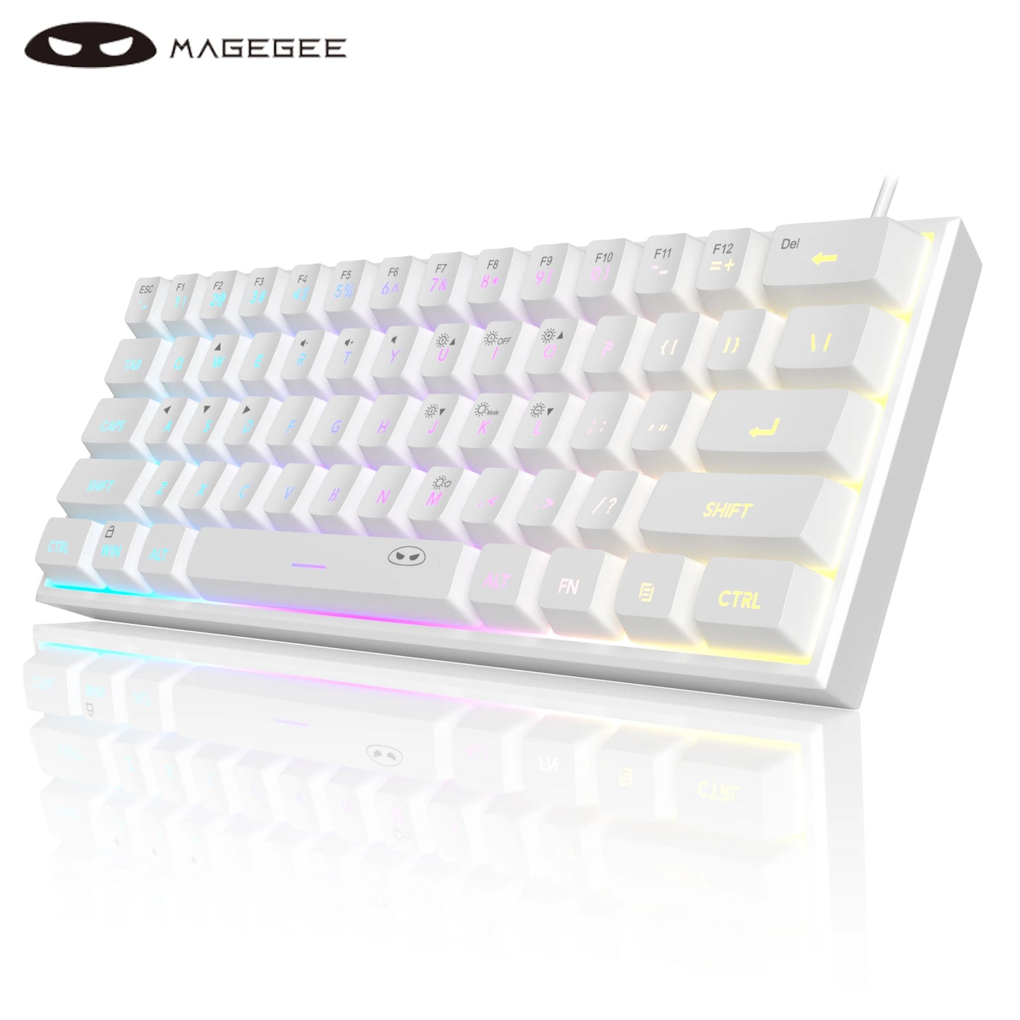 MageGee Mini 60% Gaming Keyboard – RGB Backlit, 61 Keys