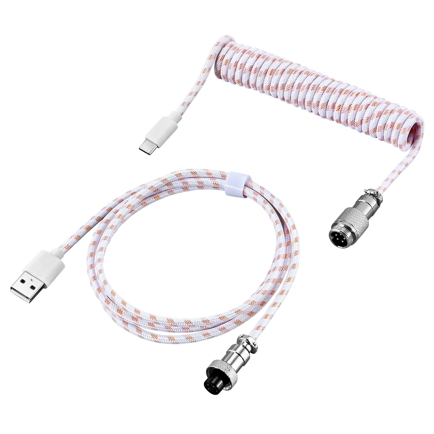 NNBILI Coiled Mechanical Keyboard Cable – Type C USB to USB A