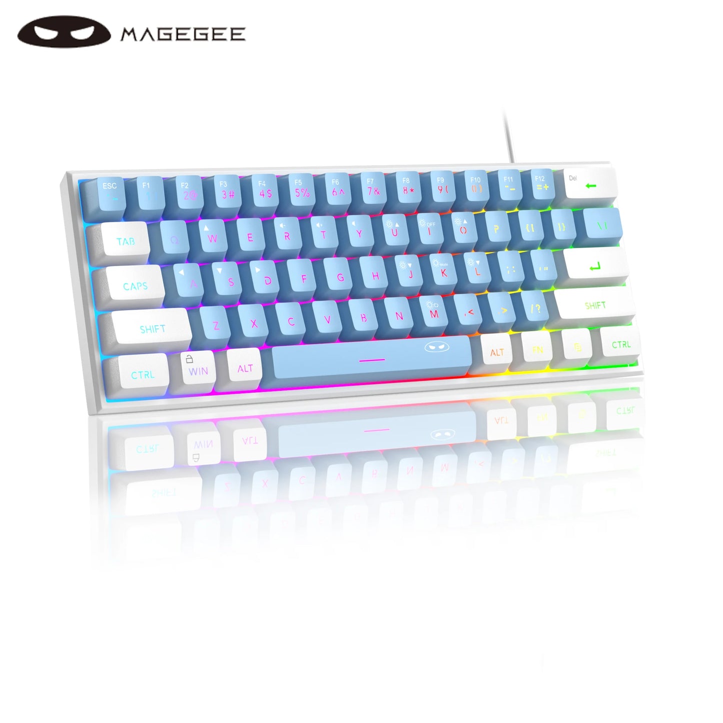 MageGee Mini 60% Gaming Keyboard – RGB Backlit, 61 Keys