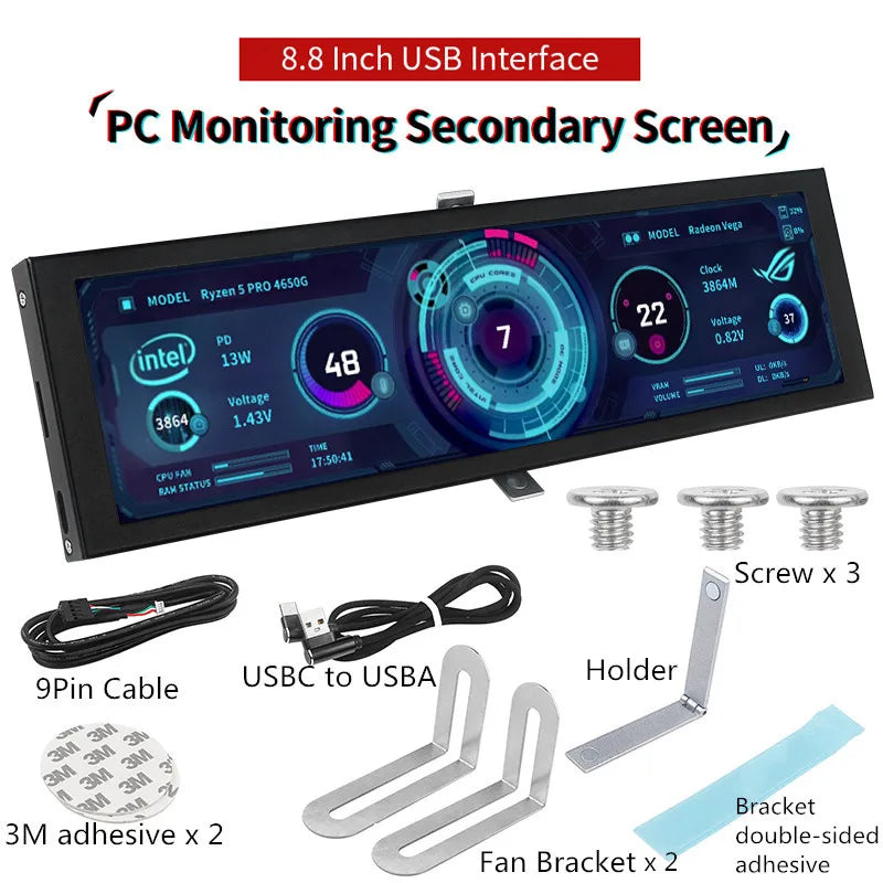 SHCHV Type-C Secondary Monitor – Portable IPS LCD Display for Computers