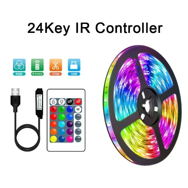 USB LED Strip Lights – RGB Color Changing Flexible Tape with IR Control