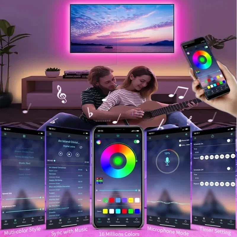 USB LED Strip Lights – RGB Color Changing Flexible Tape with IR Control