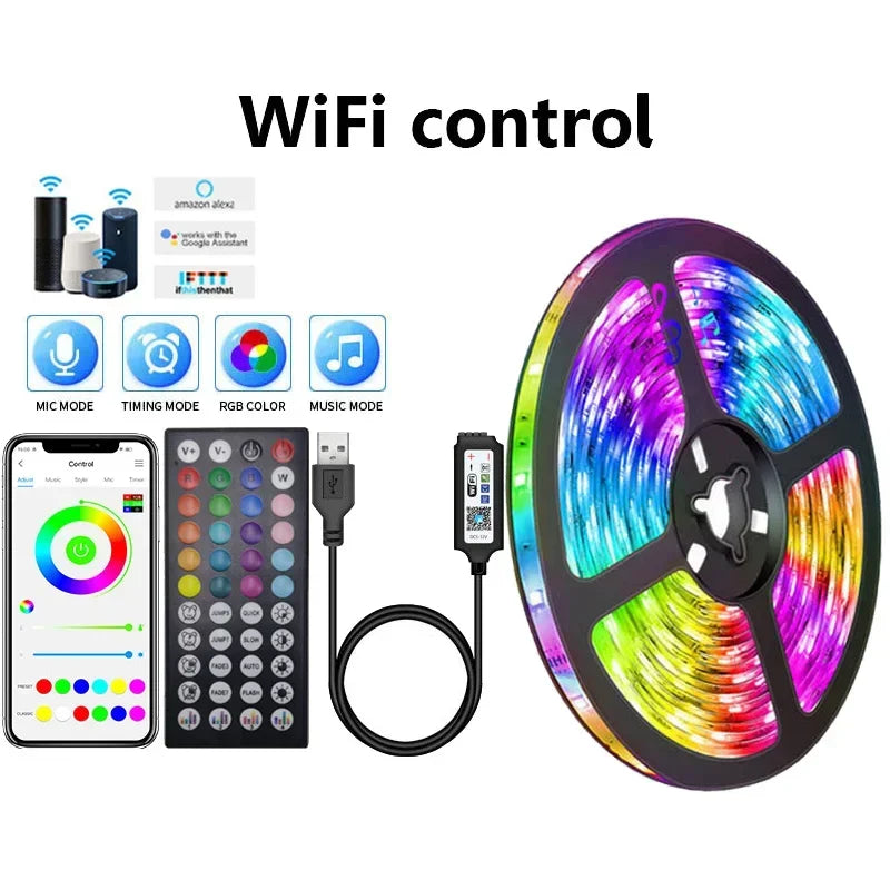 USB LED Strip Lights – RGB Color Changing Flexible Tape with IR Control