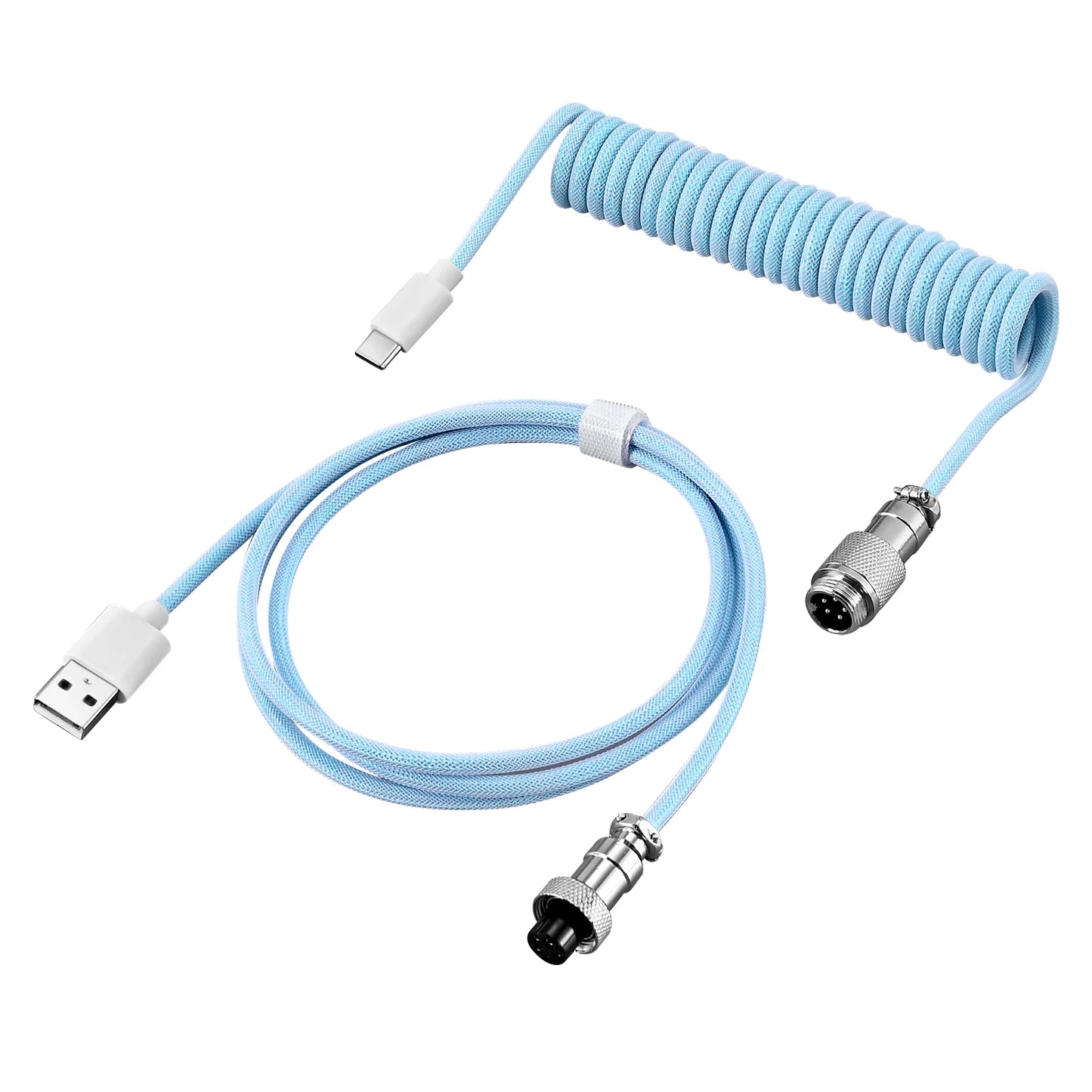 NNBILI Coiled Mechanical Keyboard Cable – Type C USB to USB A