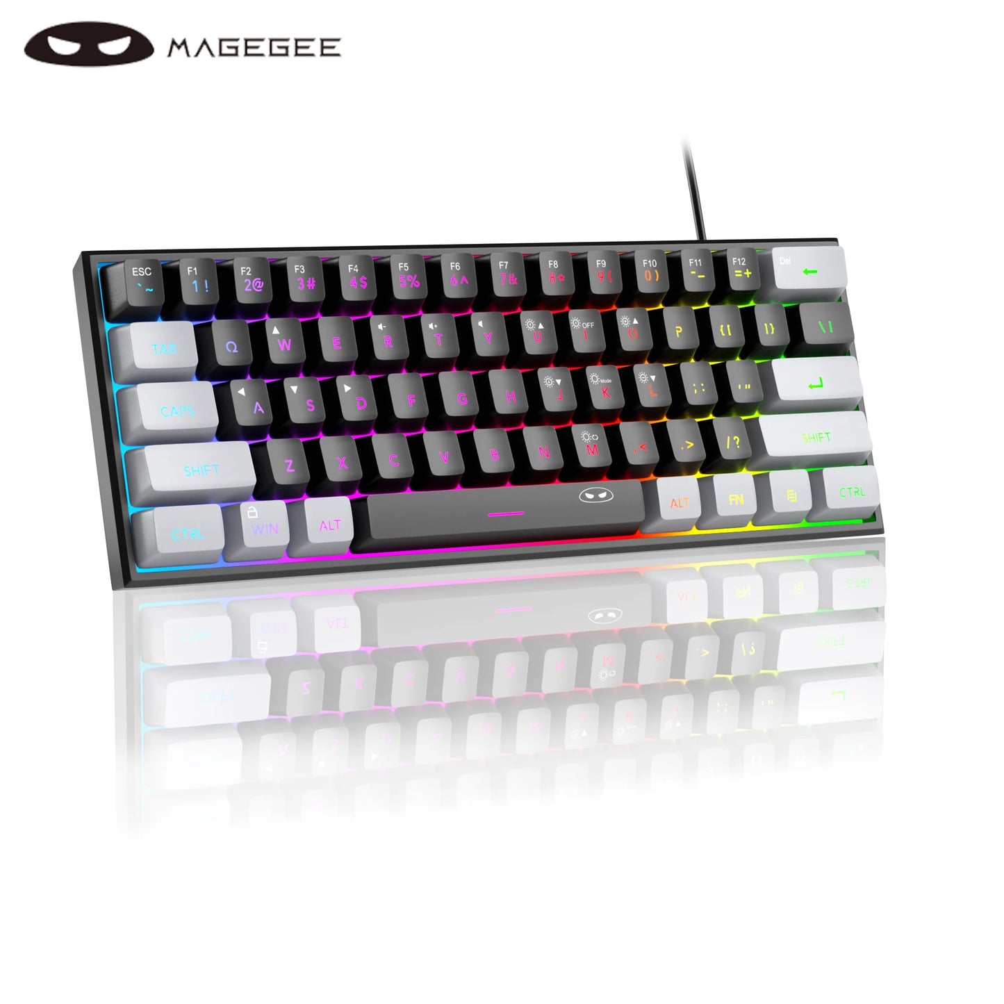 MageGee Mini 60% Gaming Keyboard – RGB Backlit, 61 Keys