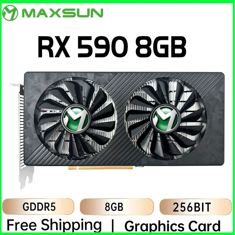 MAXSUN RX590 8GB Graphics Card – Dual Fan Cooling