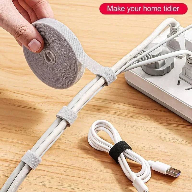 5m Reusable Cable Organizer – Desk Wire Winder & Data Line Protector
