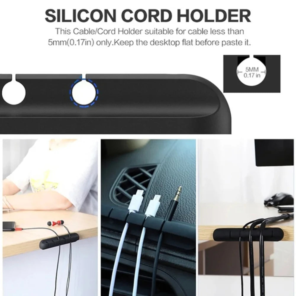 NNBILI Silicone Cable Holder Clips – USB Cable Organizer