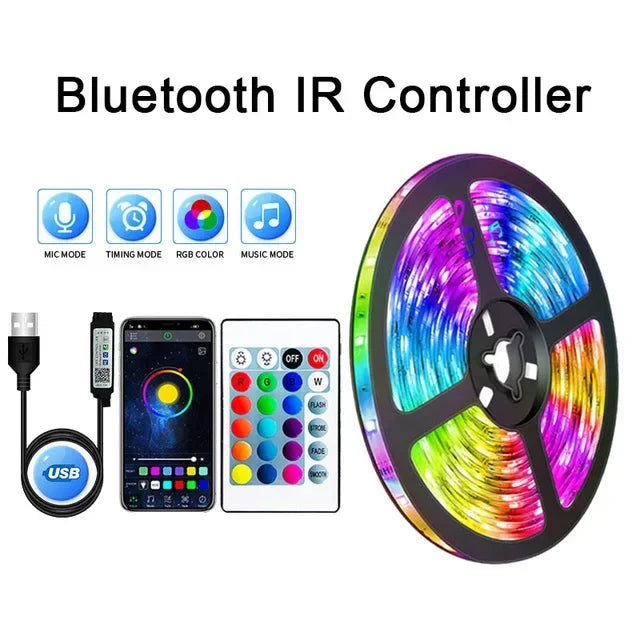 USB LED Strip Lights – RGB Color Changing Flexible Tape with IR Control