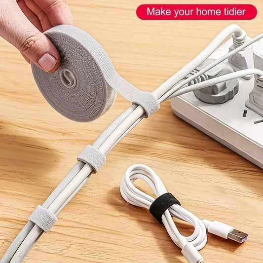 5m Reusable Cable Organizer – Desk Wire Winder & Data Line Protector